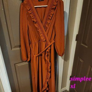 Orange fall dress maxi